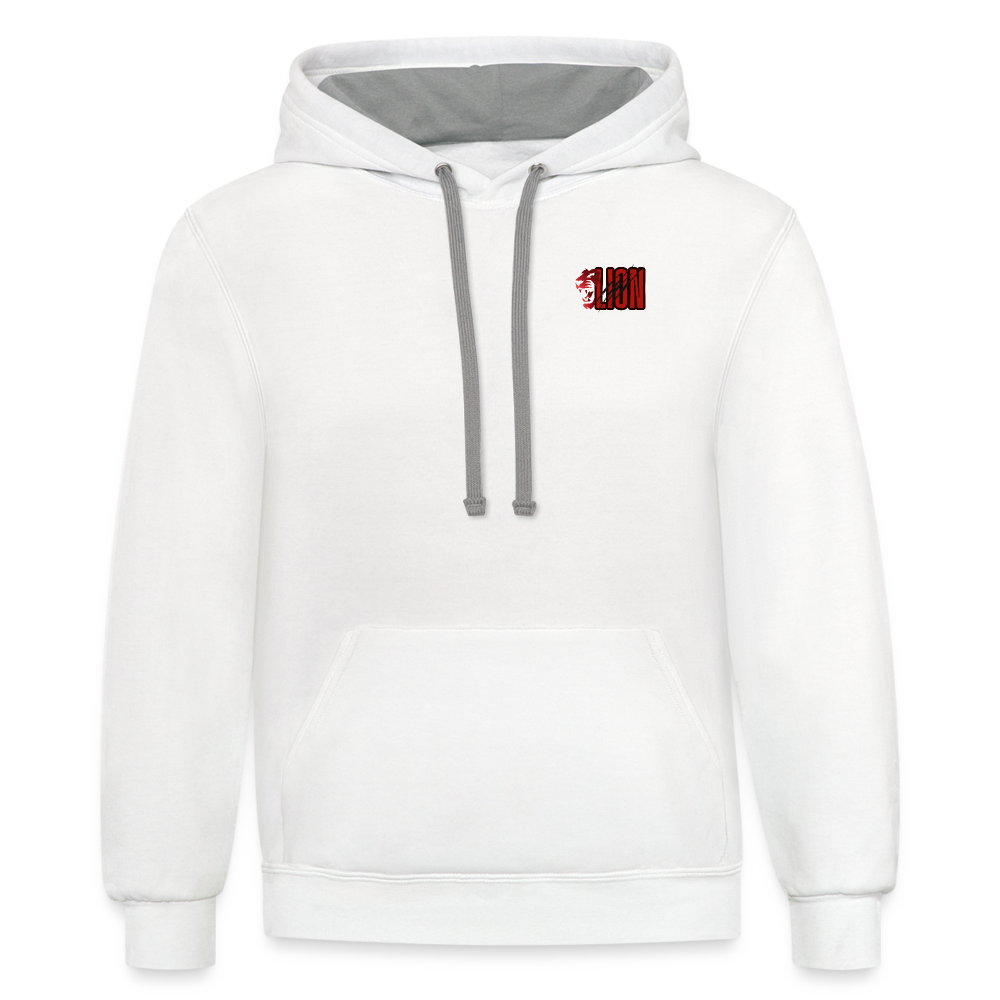 Contrast Hoodie lion - white/gray