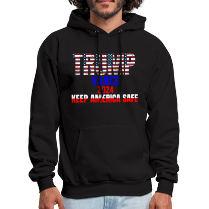 Men's Hoodie Trump Vance Hoodie Keep America Safe - black