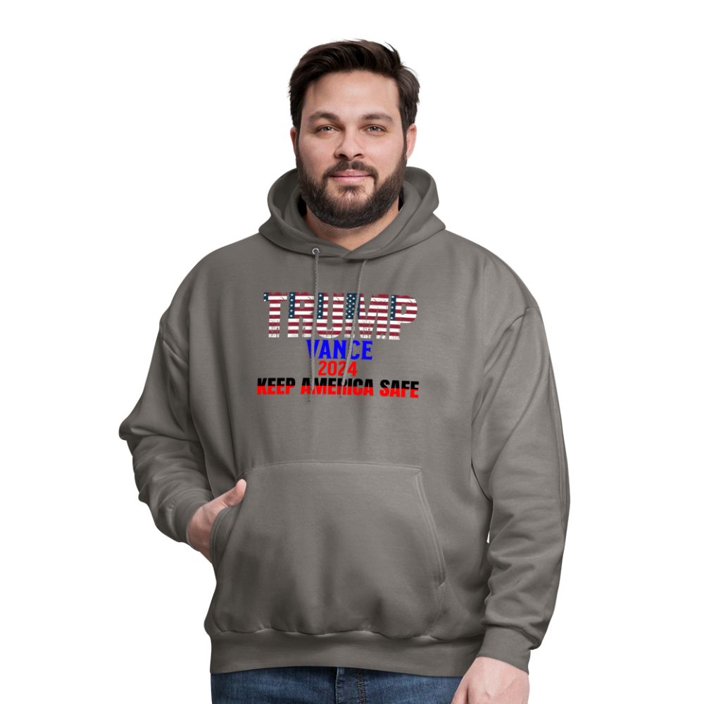 Men's Hoodie Trump Vance Hoodies Keep America Safe - asphalt gray