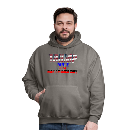 Men's Hoodie Trump Vance Hoodies Keep America Safe - asphalt gray