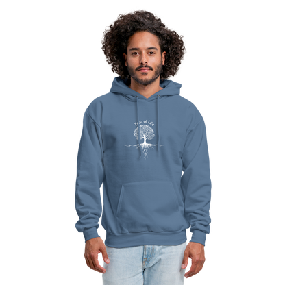 Men's Hoodie tree of life - denim blue