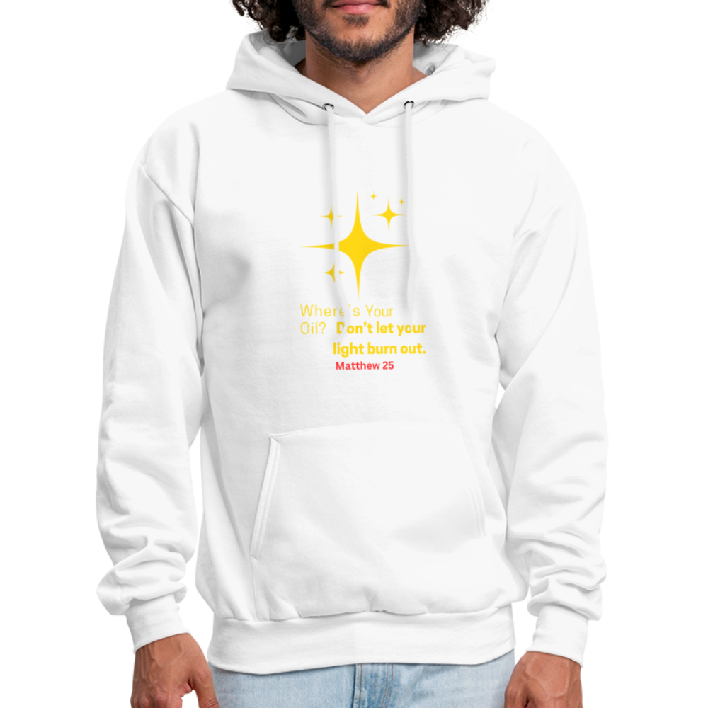 Men's Hoodie wheres your oil - white