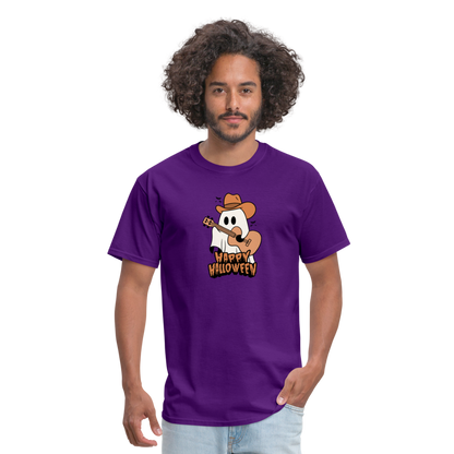 Unisex Classic T-Shirt happy halloween guitar shirt - purple