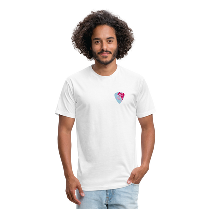 Fitted Cotton/Poly T-Shirt by Next Level guitar pick music shirt - white