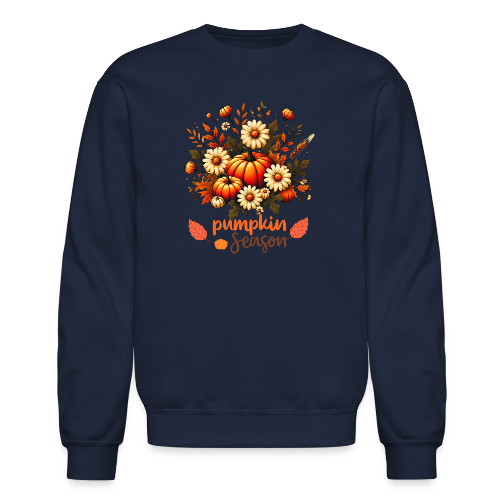 Crewneck Sweatshirt women pumpkin fall sweater - navy