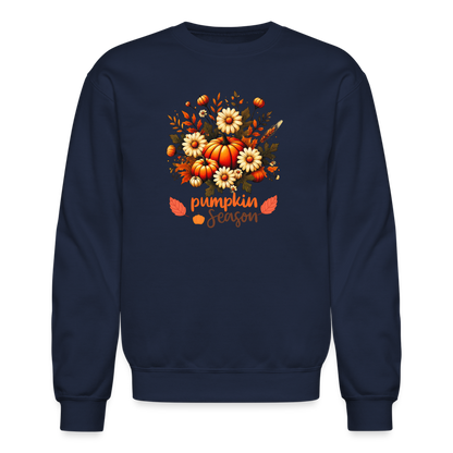 Crewneck Sweatshirt women pumpkin fall sweater - navy