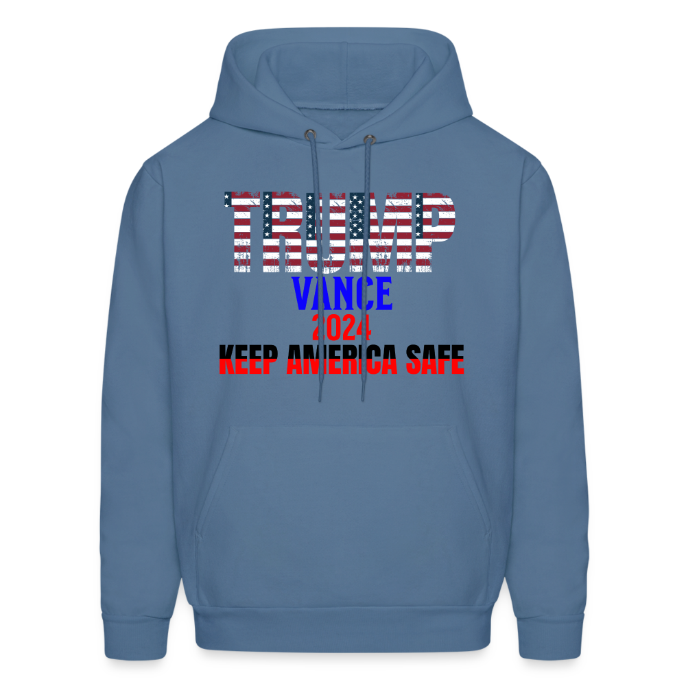 Men's Hoodie Trump Vance Hoodies Keep America Safe - denim blue