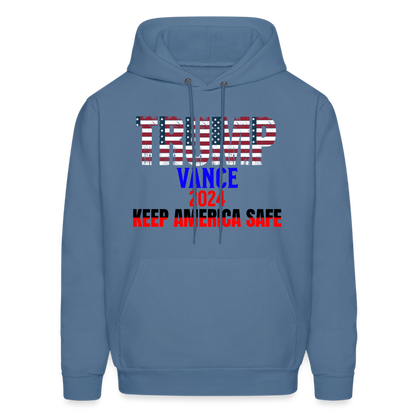 Men's Hoodie Trump Vance Hoodies Keep America Safe - denim blue