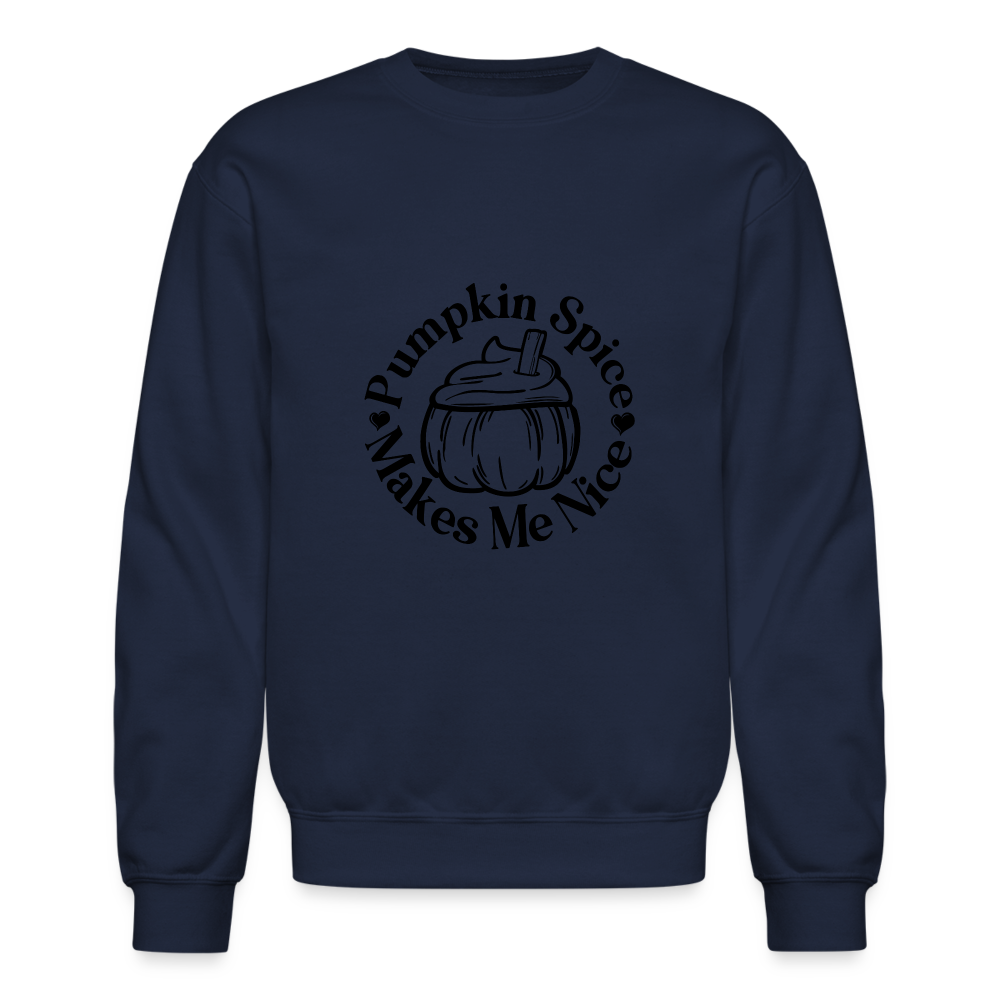 Crewneck Sweatshirt Womens Pumpkin Spice Sweater - navy