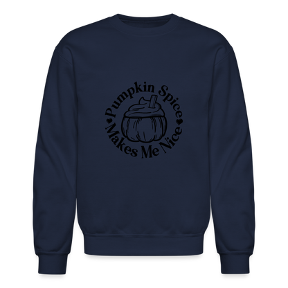 Crewneck Sweatshirt Womens Pumpkin Spice Sweater - navy