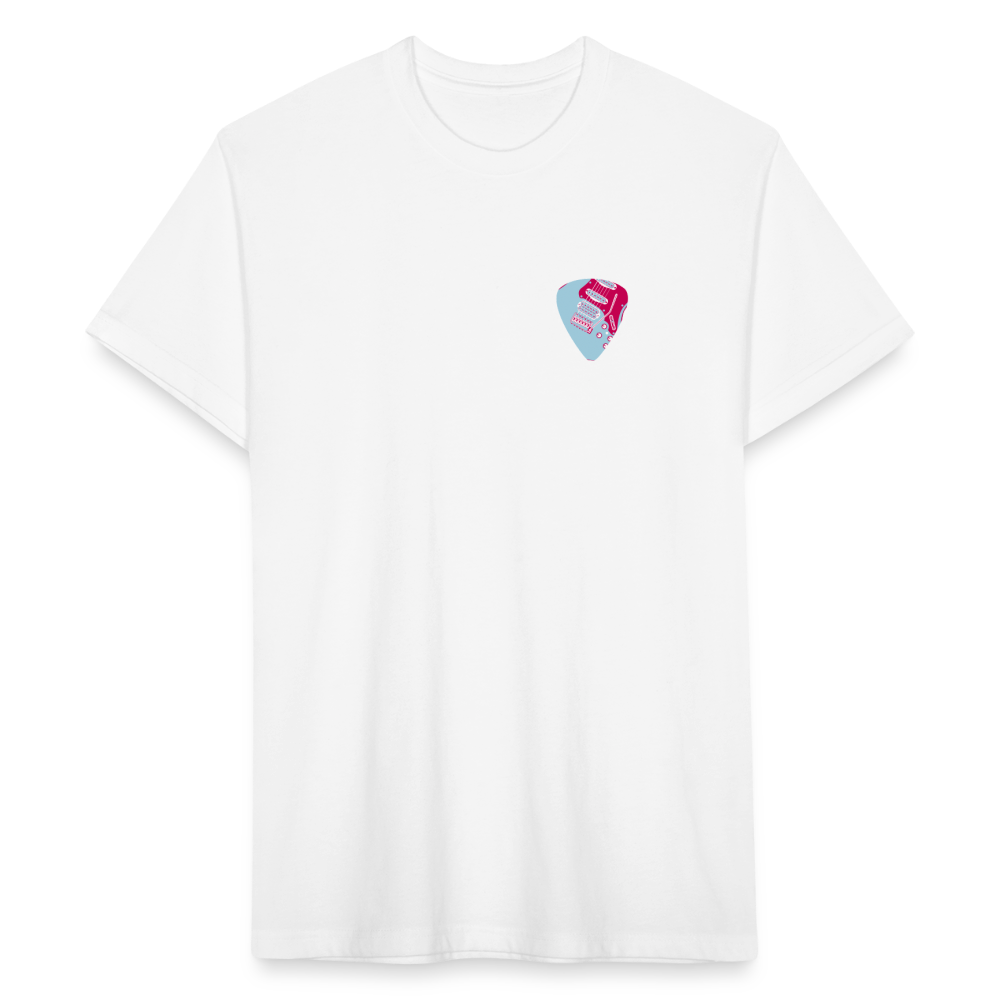 Fitted Cotton/Poly T-Shirt by Next Level guitar pick music shirt - white