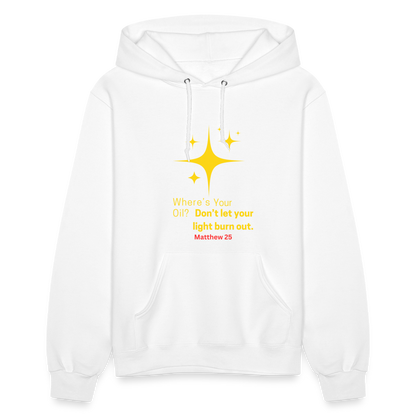 Women's Hoodie wheres your oil - white