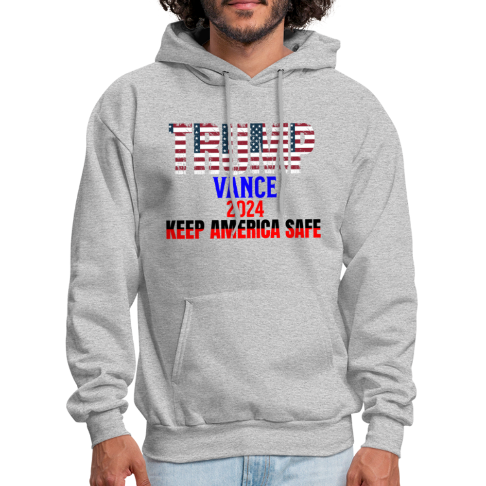 Men's Hoodie Trump Vance Hoodies Keep America Safe - heather gray