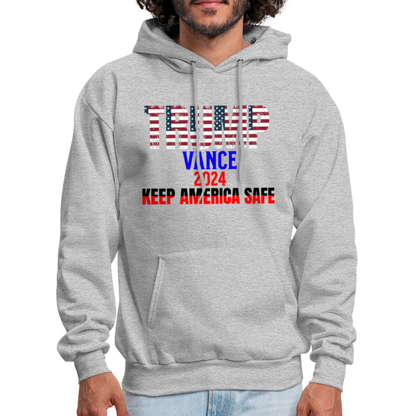 Men's Hoodie Trump Vance Hoodies Keep America Safe - heather gray