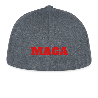 Flexfit Fitted Melange Baseball Cap Trump Hat Maga - dark heather gray