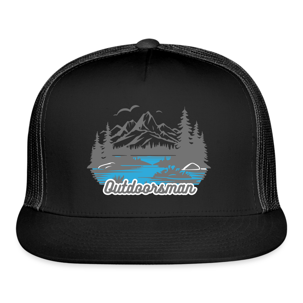 Trucker Cap  outdoors hat outdoorsman - black/black