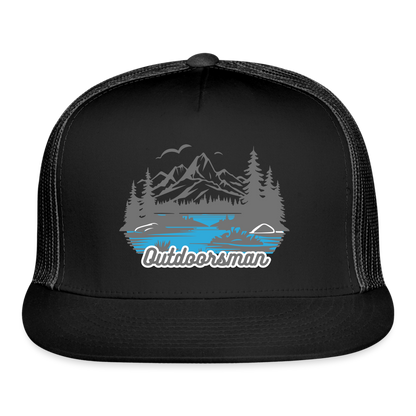 Trucker Cap  outdoors hat outdoorsman - black/black