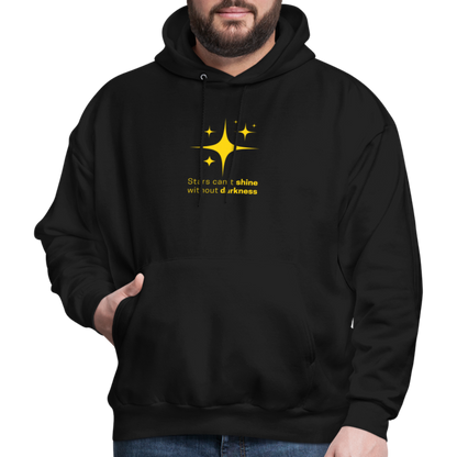 Men's Hoodie stars cant shine without darkness - black