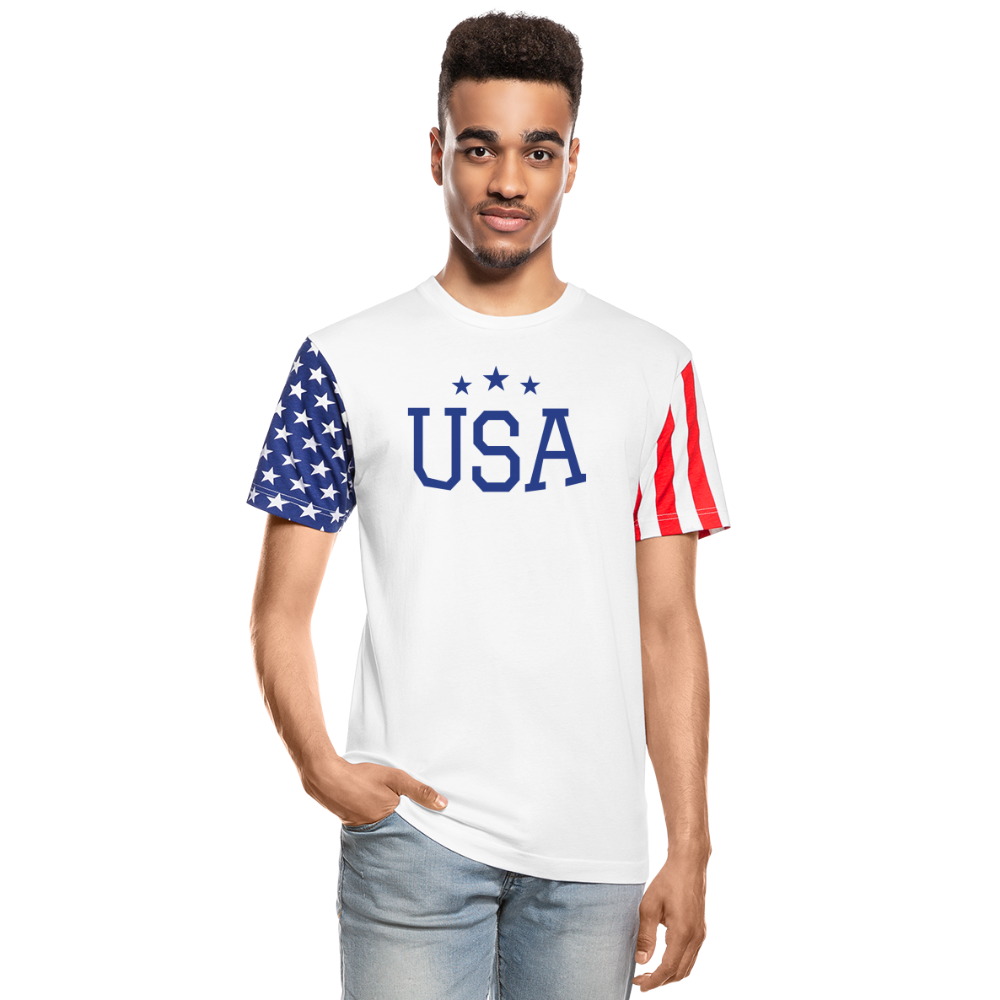 Adult Stars & Stripes T-Shirt | LAT Code Five™ 3976 usa shirt - white