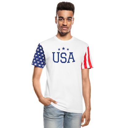 Adult Stars & Stripes T-Shirt | LAT Code Five™ 3976 usa shirt - white