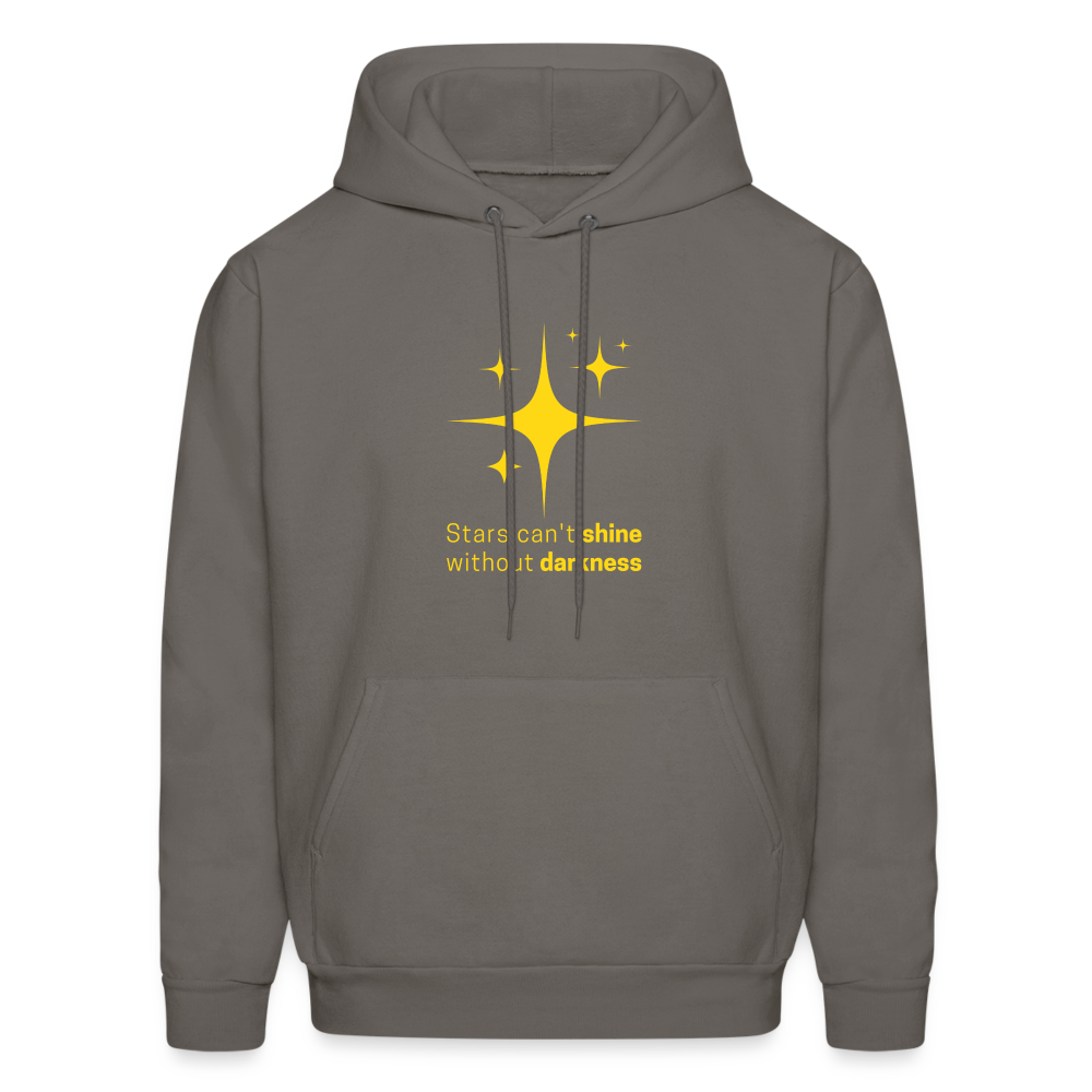 Men's Hoodie stars cant shine without darkness - asphalt gray