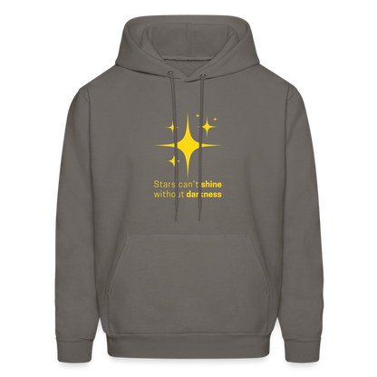 Men's Hoodie stars cant shine without darkness - asphalt gray