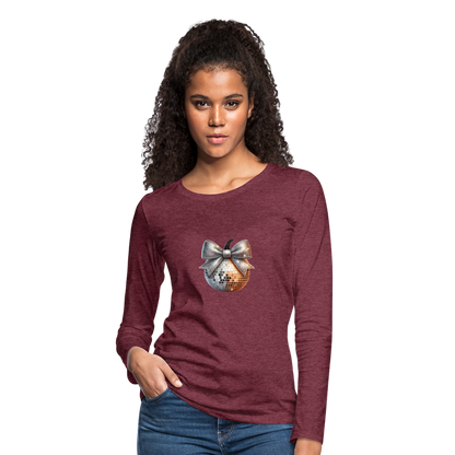 Women's Premium Long Sleeve T-Shirt disco ball - heather burgundy