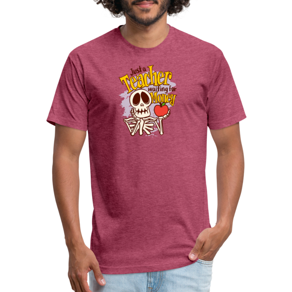 Fitted Cotton/Poly T-Shirt by Next Level funny Teacher shirt Halloween shirts - heather burgundy