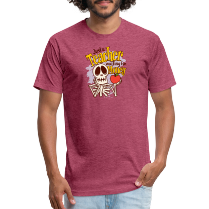 Fitted Cotton/Poly T-Shirt by Next Level funny Teacher shirt Halloween shirts - heather burgundy