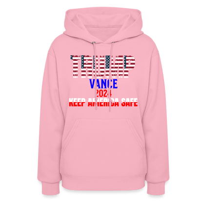 Women's Hoodie Trump Vance Hoodies Keep America safe - classic pink