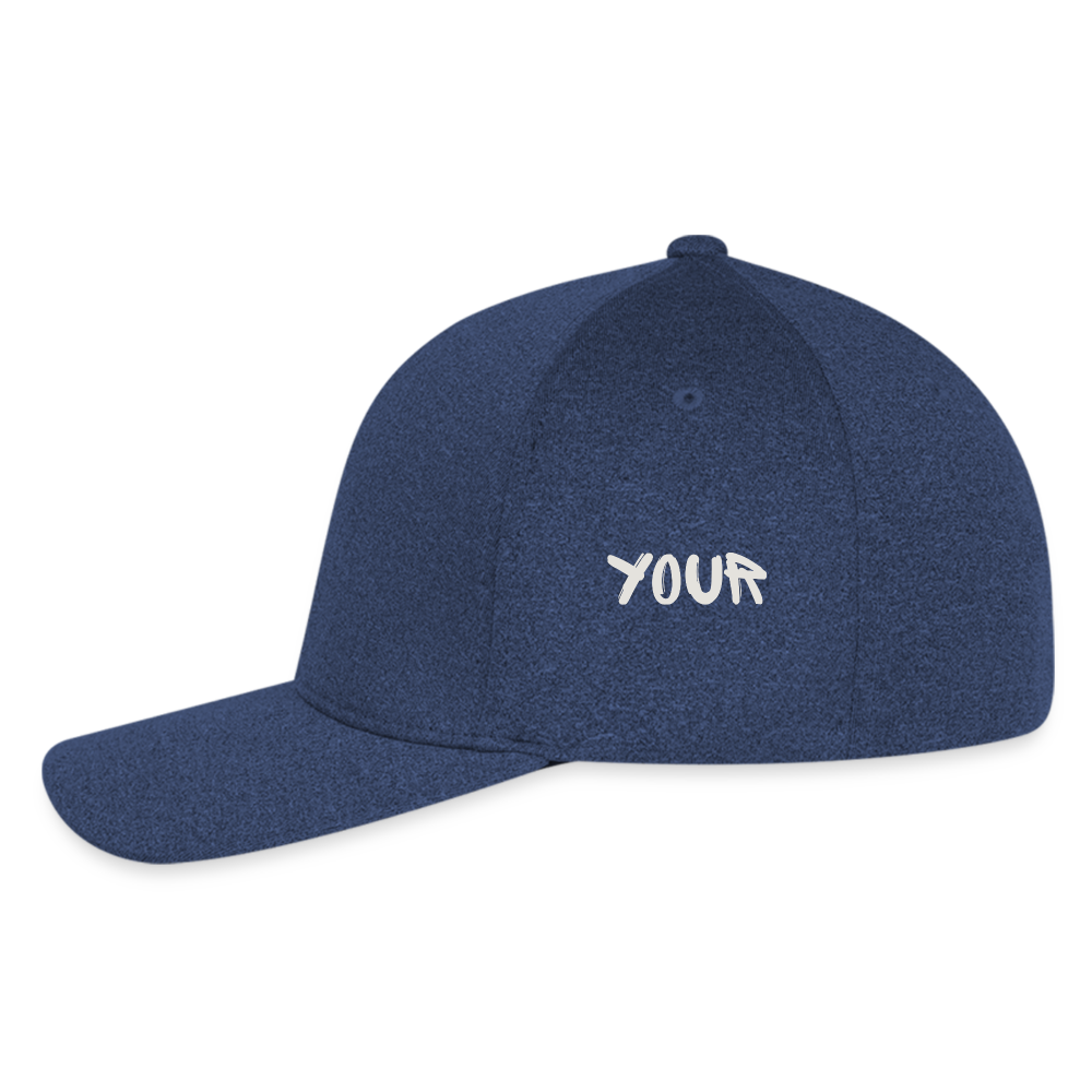 Flexfit Fitted Melange Baseball Cap Shine your Light Hat - heather navy