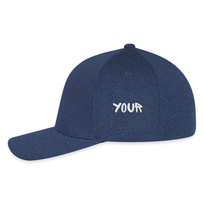 Flexfit Fitted Melange Baseball Cap Shine your Light Hat - heather navy