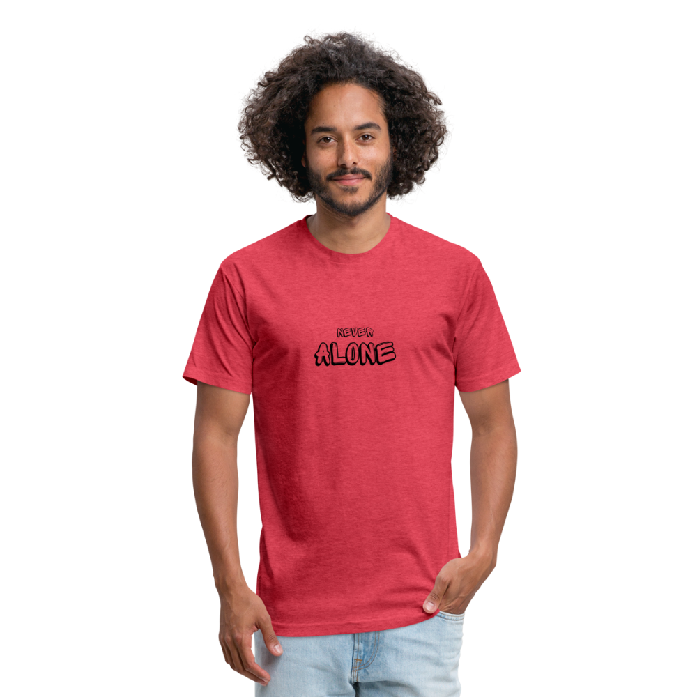 Fitted unisex/Poly T-Shirt by Next Level never alone - heather red