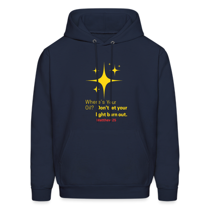 Men's Hoodie wheres your oil - navy