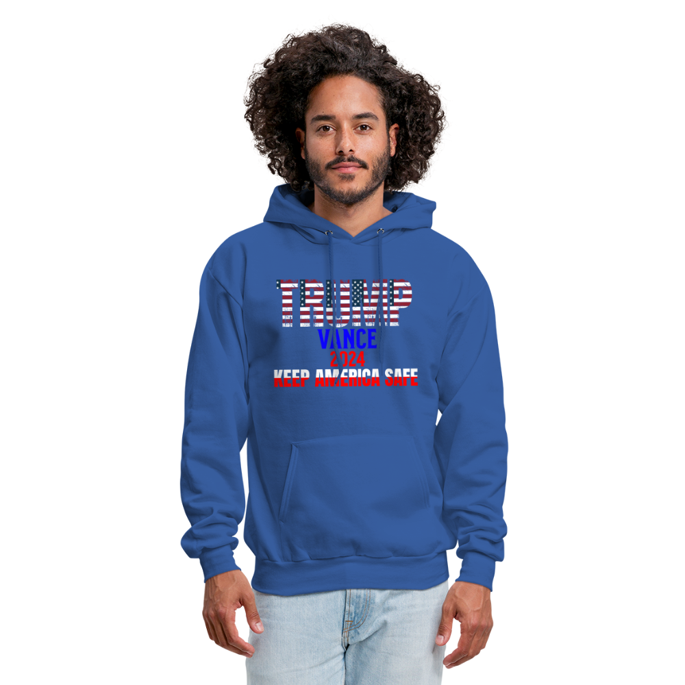 Men's Hoodie Trump Vance Hoodie Keep America Safe - royal blue