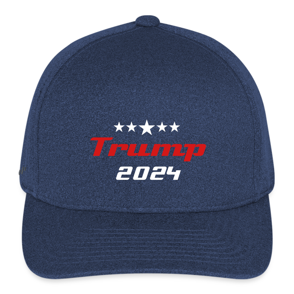 Flexfit Fitted Melange Baseball Cap Trump Hat Maga - heather navy