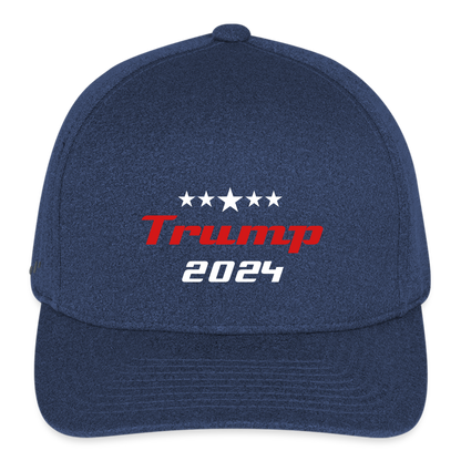 Flexfit Fitted Melange Baseball Cap Trump Hat Maga - heather navy