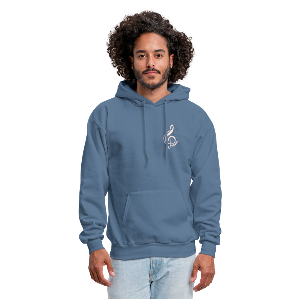 Men's Hoodie music Jesus is the song that I sing - denim blue