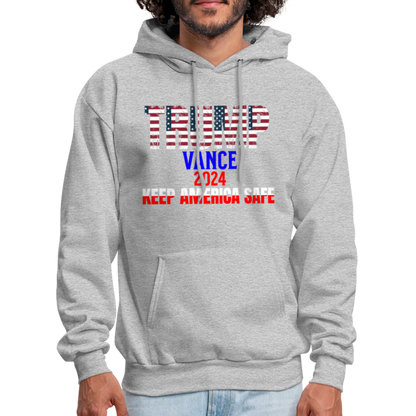 Men's Hoodie Trump Vance Hoodie Keep America Safe - heather gray