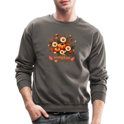 Crewneck Sweatshirt women pumpkin fall sweater - asphalt gray