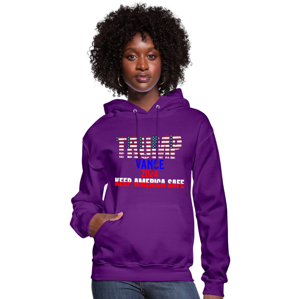 Women's Hoodie Trump Vance Hoodies Keep America safe - purple