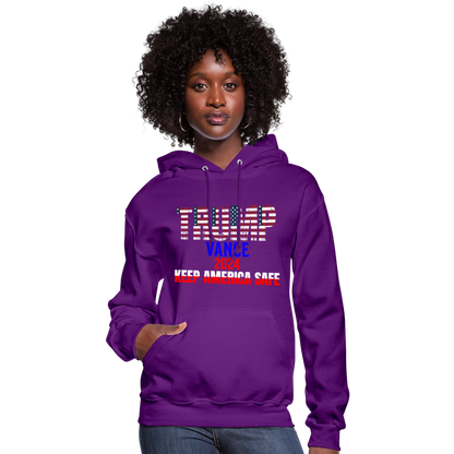 Women's Hoodie Trump Vance Hoodies Keep America safe - purple