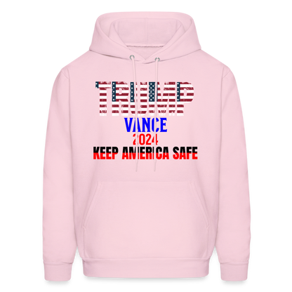 Men's Hoodie Trump Vance Hoodies Keep America Safe - pale pink