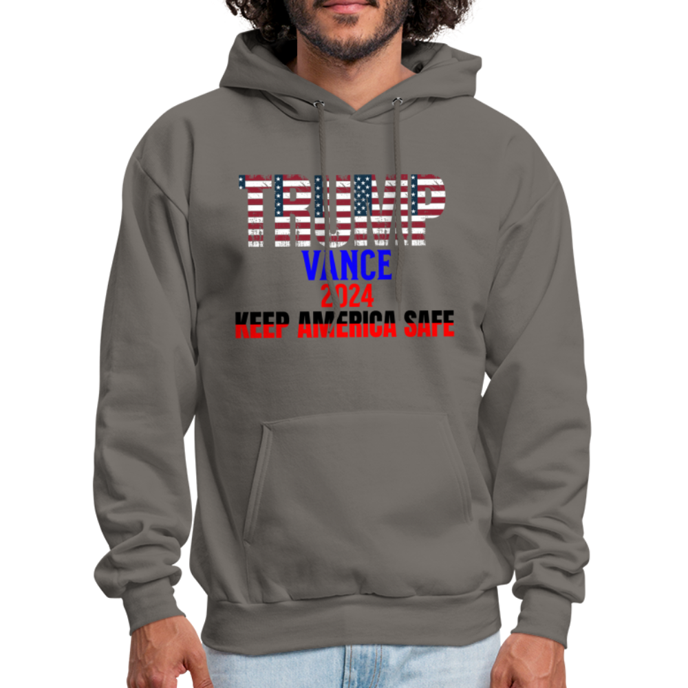 Men's Hoodie Trump Vance Hoodies Keep America Safe - asphalt gray