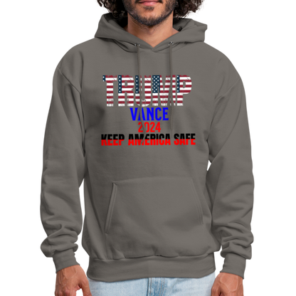 Men's Hoodie Trump Vance Hoodies Keep America Safe - asphalt gray