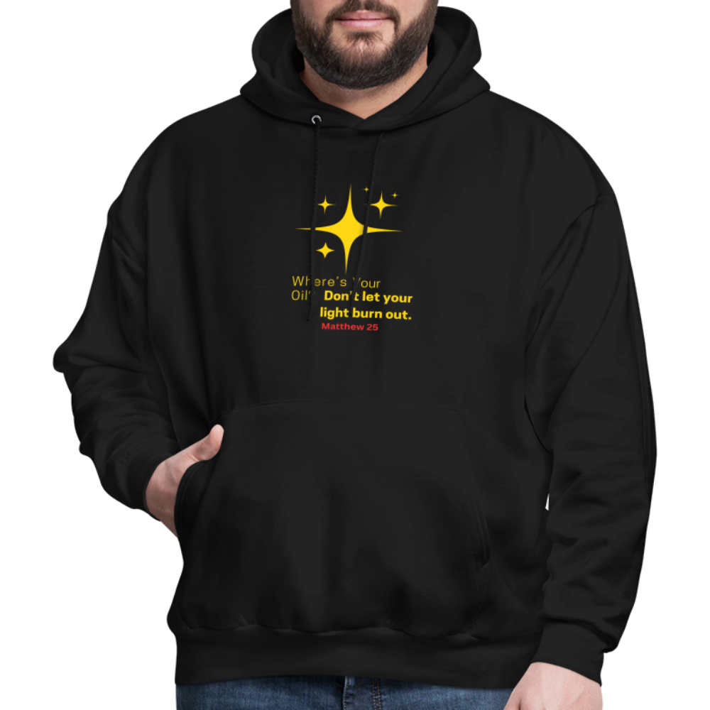 Men's Hoodie wheres your oil - black