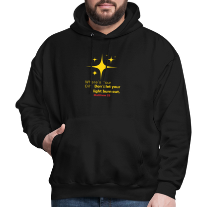 Men's Hoodie wheres your oil - black