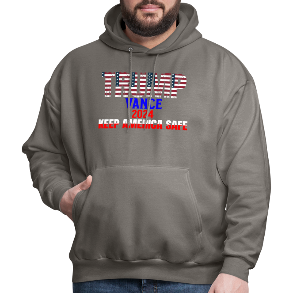 Men's Hoodie Trump Vance Hoodie Keep America Safe - asphalt gray