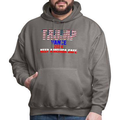 Men's Hoodie Trump Vance Hoodie Keep America Safe - asphalt gray