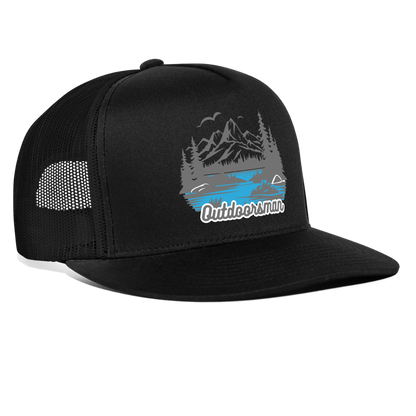 Trucker Cap  outdoors hat outdoorsman - black/black